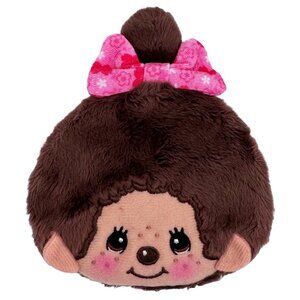 NEW Monchhichi-Chan Floral Bow Plush Coin Bag in Brown